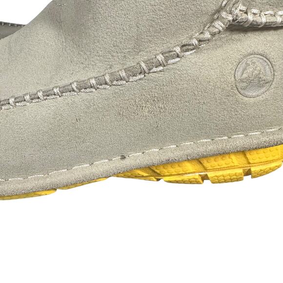 Crocs Men/Women Winter Boots Size M5/W7 Beige Suede Fur Lined Slip-On Crocassin - Picture 5 of 12